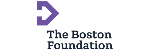 Purple chevron logo next to the words "The Boston Foundation" in bold black text on a white background.
