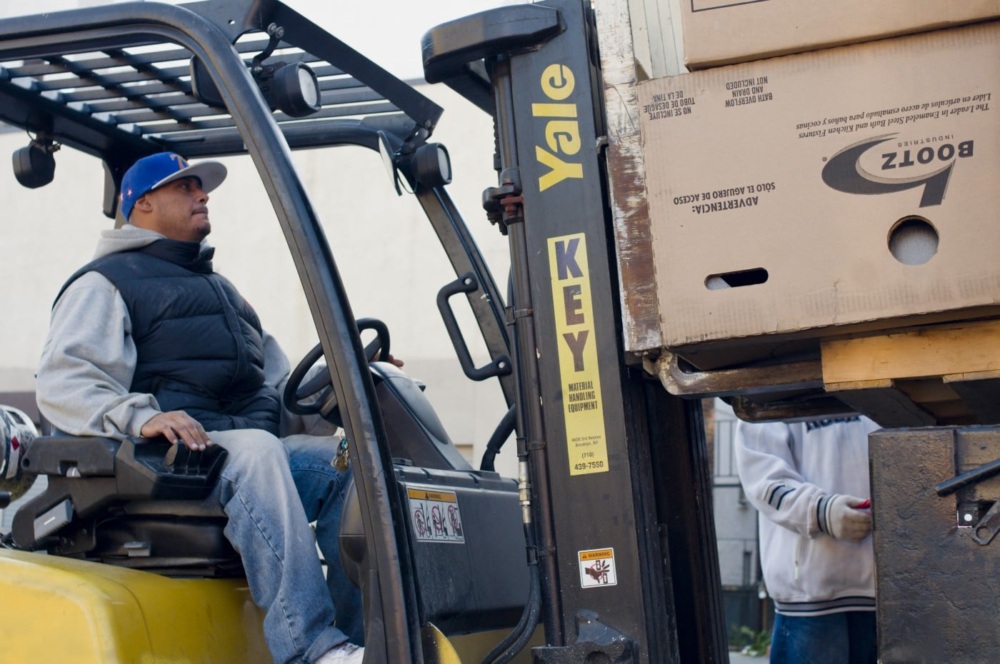 Man using heavy machinery