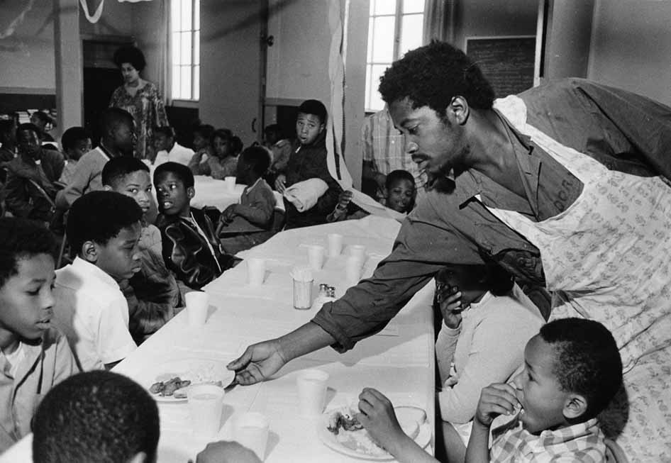 Black Panther's free breakfast program in Oakland, CA. Photo courtesy of Shareable.