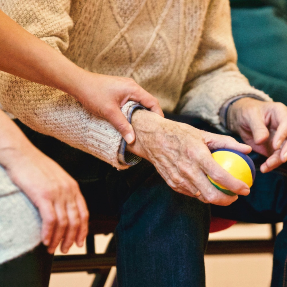 Older adult in physical therapy
