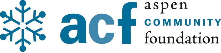 Aspen Community Foundation logo with a blue snowflake icon and the letters "acf" alongside the full organization name.