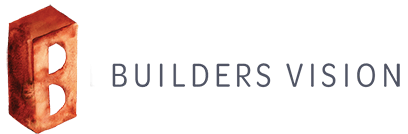 Logo of Builders Vision featuring a stylized, reddish-brown 3D “B” shape next to the words “BUILDERS VISION” in uppercase gray letters on a light background.