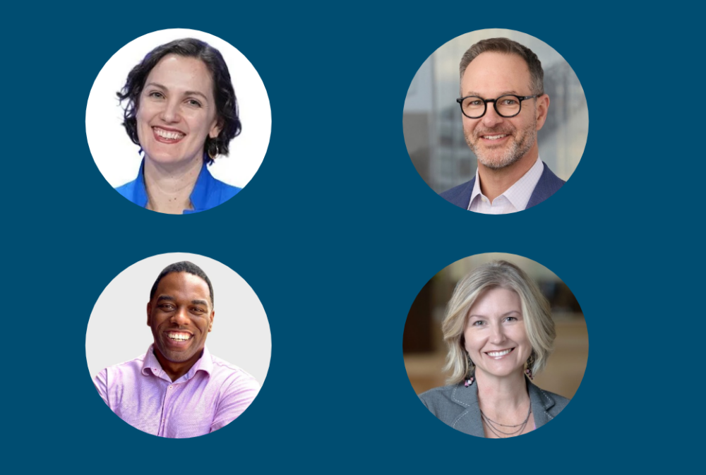 Headshots of four smiling professionals arranged in a two-by-two grid.